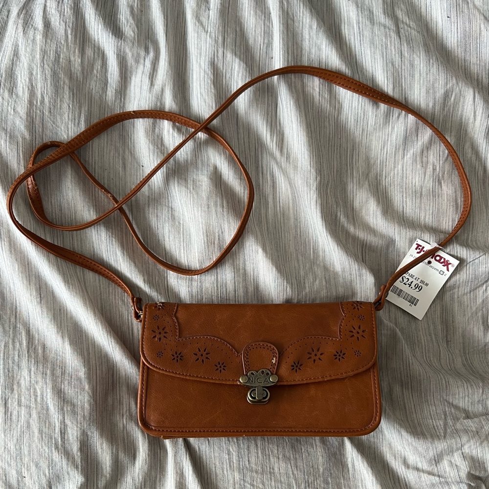 TJ Maxx: Nica | Cognac Brown Crossbody Bag with card holders/ zip  inside